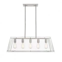 Evan V 5-Light Brushed Nickel Pendant by OVE Decors