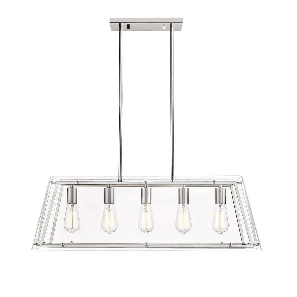 Evan V 5-Light Brushed Nickel Pendant by OVE Decors 3 Evan V 5-Light Brushed Nickel Pendant by OVE Decors
