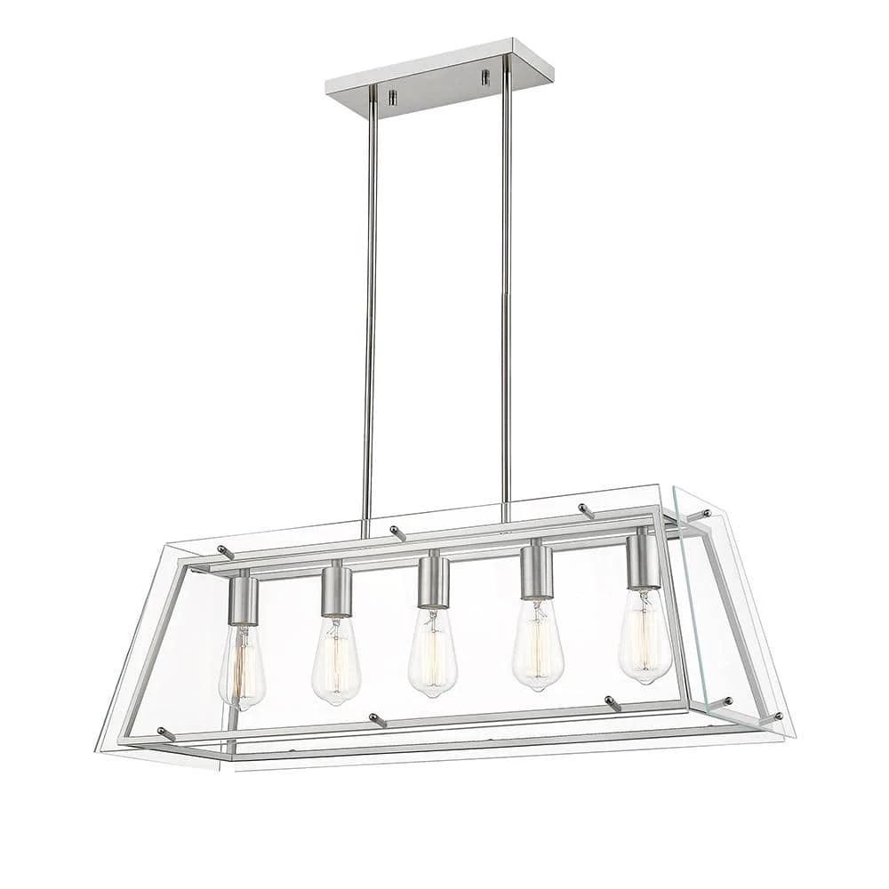 Evan V 5-Light Brushed Nickel Pendant by OVE Decors 6 Evan V 5-Light Brushed Nickel Pendant by OVE Decors - Image 4
