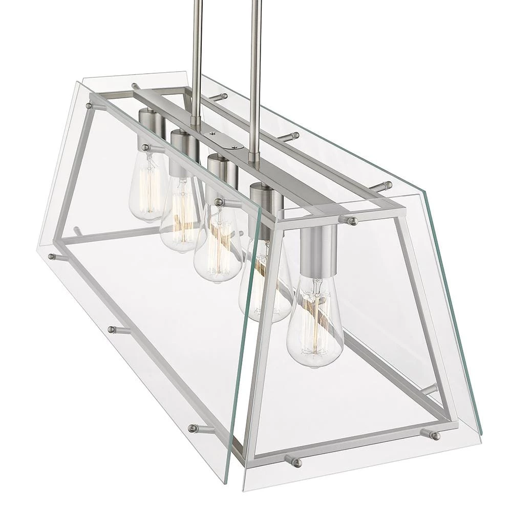 Evan V 5-Light Brushed Nickel Pendant by OVE Decors 9 Evan V 5-Light Brushed Nickel Pendant by OVE Decors - Image 7