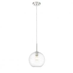 Manika 10 in. 1-Light Brushed Nickel and Black Wire Ceiling Pendant Light by OVE Decors