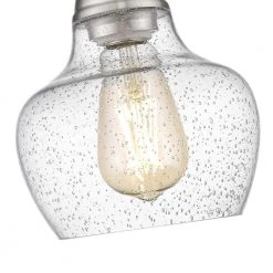 Norwich 1-Light Brushed Nickel Island Pendant Light with Seeded Glass Shade by OVE Decors -Kenroy Home Sales brushed nickel ove decors chandeliers 15lpe norw28 ln 1f 1000