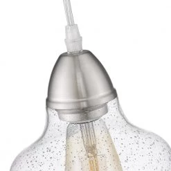 Norwich 1-Light Brushed Nickel Island Pendant Light with Seeded Glass Shade by OVE Decors -Kenroy Home Sales brushed nickel ove decors chandeliers 15lpe norw28 ln 44 1000