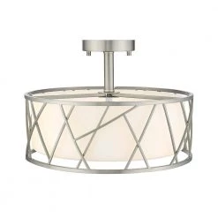 Alexandra 15 in. 3-Light Plated Brushed Nickel Semi-Flush Mount Light by OVE Decors 15 Alexandra 15 in. 3-Light Plated Brushed Nickel Semi-Flush Mount Light by OVE Decors -Kenroy Home Sales brushed nickel ove decors flush mount lights 15lfm alex15 bn 1f 1000