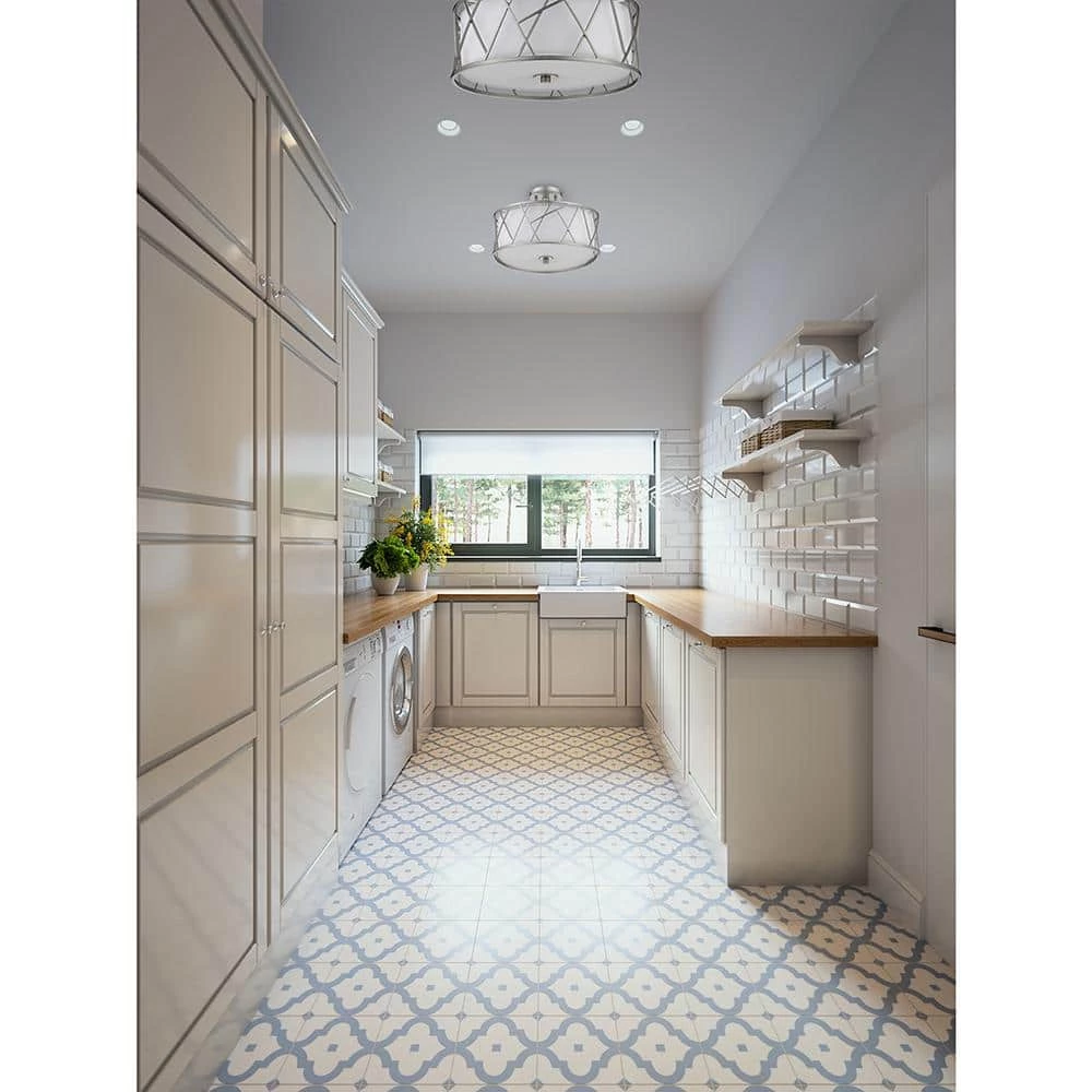 Alexandra 15 in. 3-Light Plated Brushed Nickel Semi-Flush Mount Light by OVE Decors 11 Alexandra 15 in. 3-Light Plated Brushed Nickel Semi-Flush Mount Light by OVE Decors - Image 9