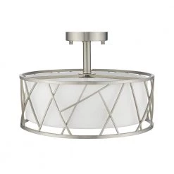 Alexandra 15 in. 3-Light Plated Brushed Nickel Semi-Flush Mount Light by OVE Decors 16 Alexandra 15 in. 3-Light Plated Brushed Nickel Semi-Flush Mount Light by OVE Decors -Kenroy Home Sales brushed nickel ove decors flush mount lights 15lfm alex15 bn 44 1000
