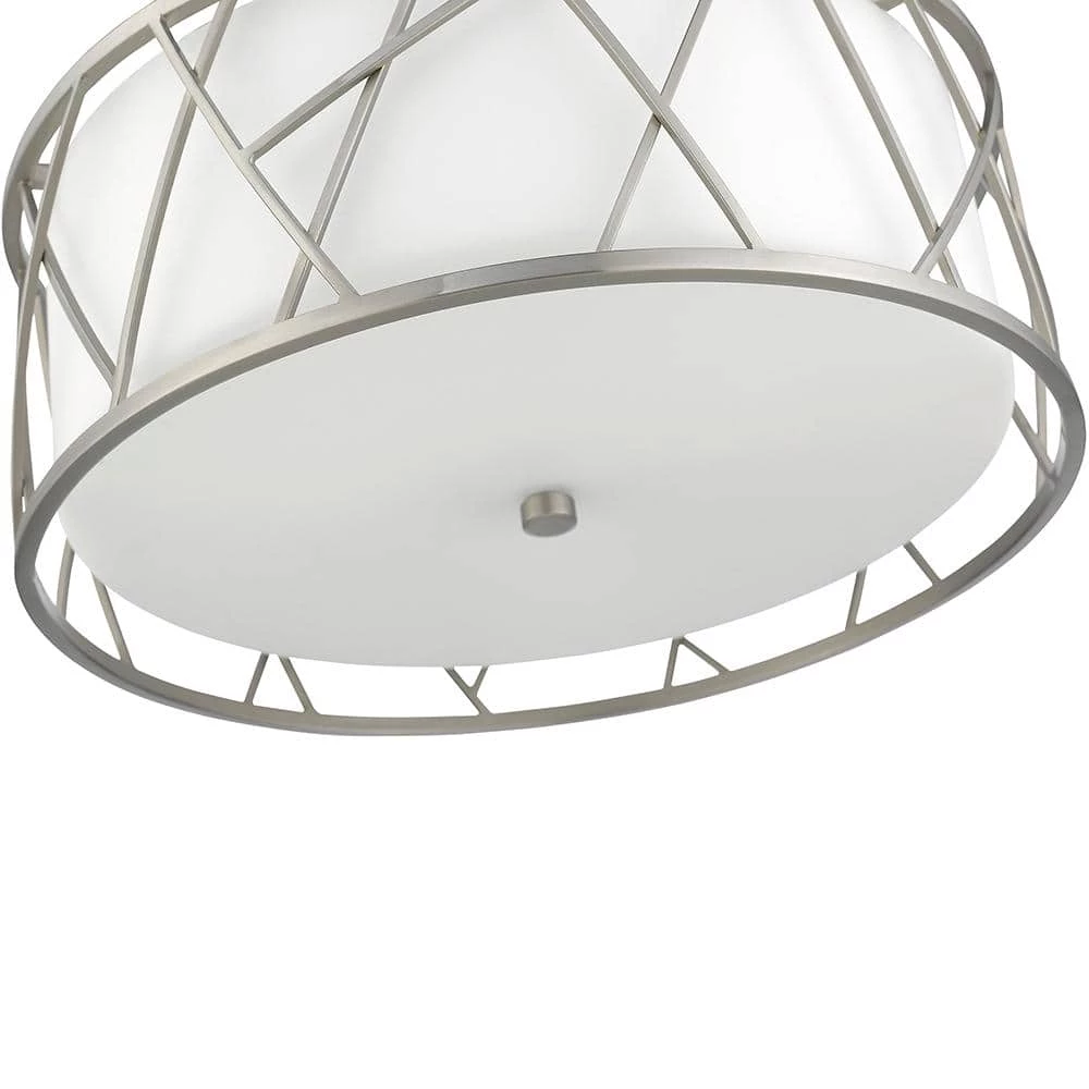 Alexandra 15 in. 3-Light Plated Brushed Nickel Semi-Flush Mount Light by OVE Decors 10 Alexandra 15 in. 3-Light Plated Brushed Nickel Semi-Flush Mount Light by OVE Decors - Image 8