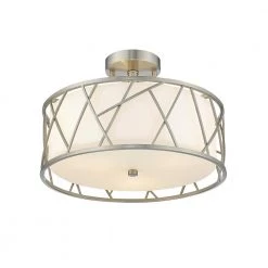 Alexandra 15 in. 3-Light Plated Brushed Nickel Semi-Flush Mount Light by OVE Decors 13 Alexandra 15 in. 3-Light Plated Brushed Nickel Semi-Flush Mount Light by OVE Decors -Kenroy Home Sales brushed nickel ove decors flush mount lights 15lfm alex15 bn c3 1000