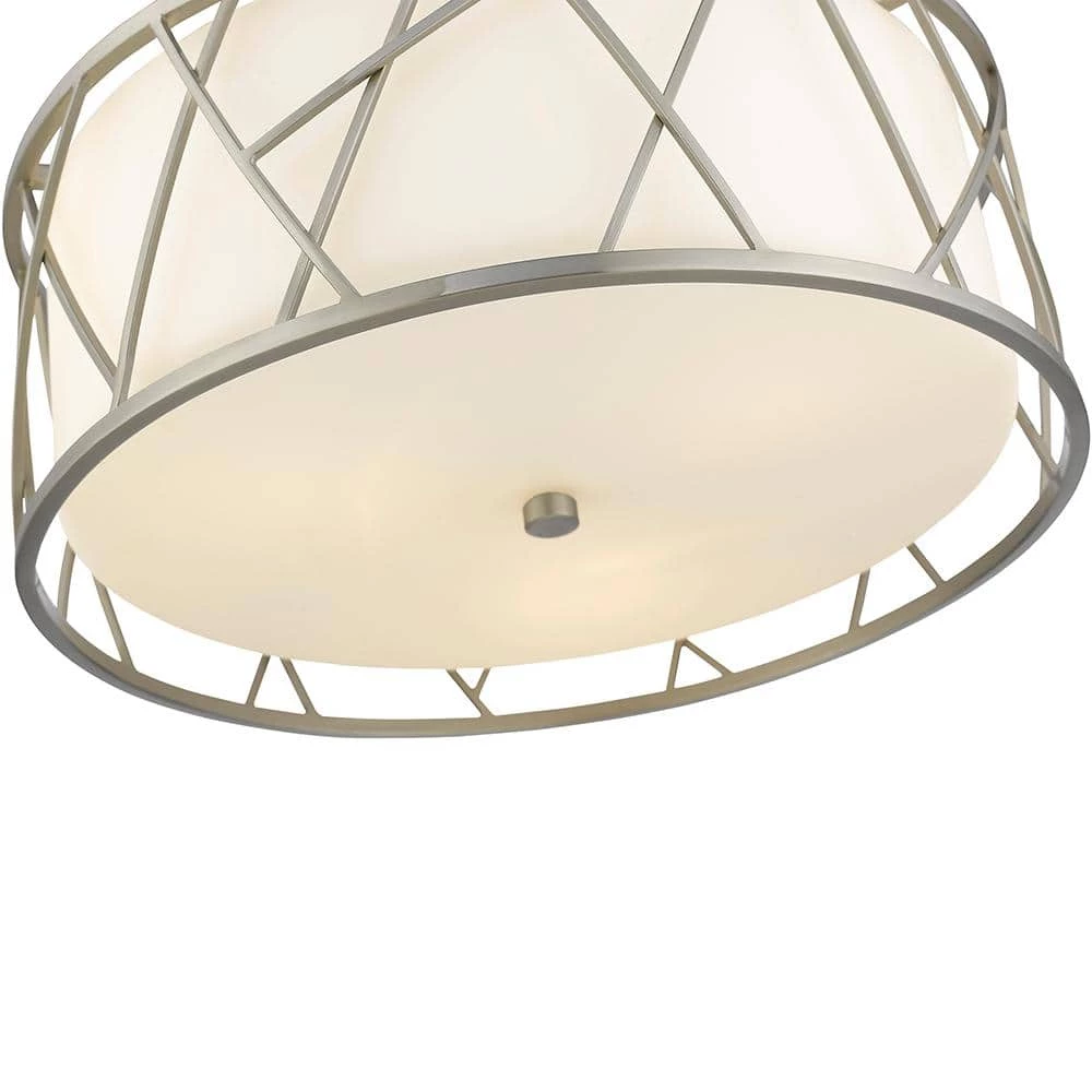 Alexandra 15 in. 3-Light Plated Brushed Nickel Semi-Flush Mount Light by OVE Decors 9 Alexandra 15 in. 3-Light Plated Brushed Nickel Semi-Flush Mount Light by OVE Decors - Image 7