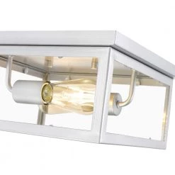 Ivy 11.8 in. W 2-Light Brushed Nickel Square Flush Mount by OVE Decors -Kenroy Home Sales brushed nickel ove decors flush mount lights 15lfmr ivy812 l 44 1000