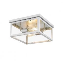 Ivy 11.8 in. W 2-Light Brushed Nickel Square Flush Mount by OVE Decors -Kenroy Home Sales brushed nickel ove decors flush mount lights 15lfmr ivy812 l 4f 1000