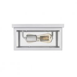 Ivy 11.8 in. W 2-Light Brushed Nickel Square Flush Mount by OVE Decors