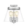 Lois 13 in. 3-Light Brushed Nickel Semi-Flush Mount with Clear Glass Shade by OVE Decors 2 Lois 13 in. 3-Light Brushed Nickel Semi-Flush Mount with Clear Glass Shade by OVE Decors -Kenroy Home Sales brushed nickel ove decors flush mount lights 15lsfr loi813 l 64 1000
