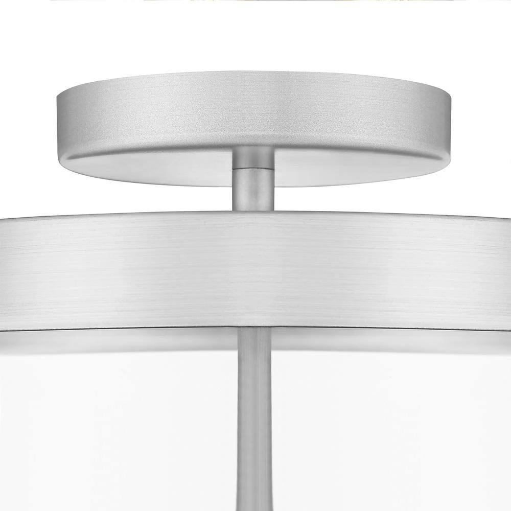 Lois 13 in. 3-Light Brushed Nickel Semi-Flush Mount with Clear Glass Shade by OVE Decors 8 Lois 13 in. 3-Light Brushed Nickel Semi-Flush Mount with Clear Glass Shade by OVE Decors - Image 6