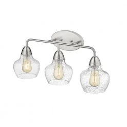 Norwich 24.41 in. W 3-Light Brushed Nickel Vanity Light with Seeded Glass Shade by OVE Decors 11 Norwich 24.41 in. W 3-Light Brushed Nickel Vanity Light with Seeded Glass Shade by OVE Decors -Kenroy Home Sales brushed nickel ove decors vanity lighting 15lva norw24 ln 4f 1000