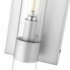 Ivy 4.72 in. Brushed Nickel Sconce with Clear Glass Shade (2 Pack) by OVE Decors -Kenroy Home Sales brushed nickel ove decors vanity lighting 15lvar ivy405 l 44 1000