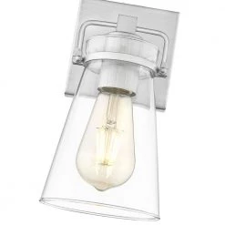 Lois 1-Light Brushed Nickel Sconce with Clear Glass Shade (2-Pack) by OVE Decors -Kenroy Home Sales brushed nickel ove decors vanity lighting 15lvar loi705 l 44 1000