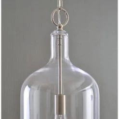 Capri 1-Light Brushed Nickel Pendant with Clear Glass Shade by Kenroy Home -Kenroy Home Sales brushed nickel with clear glass kenroy home chandeliers 91830bn 1f 1000