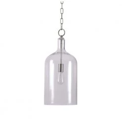 Capri 1-Light Brushed Nickel Pendant with Clear Glass Shade by Kenroy Home