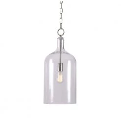 Capri 1-Light Brushed Nickel Pendant with Clear Glass Shade by Kenroy Home -Kenroy Home Sales brushed nickel with clear glass kenroy home chandeliers 91830bn c3 1000