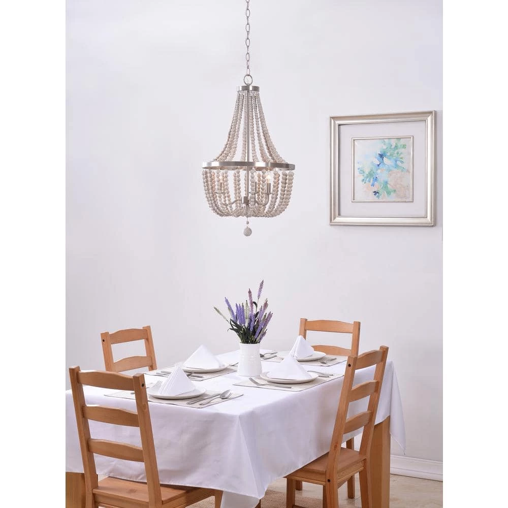 Dumas 3-Light Steel Chandelier with Wood Shade by Kenroy Home 9 Dumas 3-Light Steel Chandelier with Wood Shade by Kenroy Home - Image 7