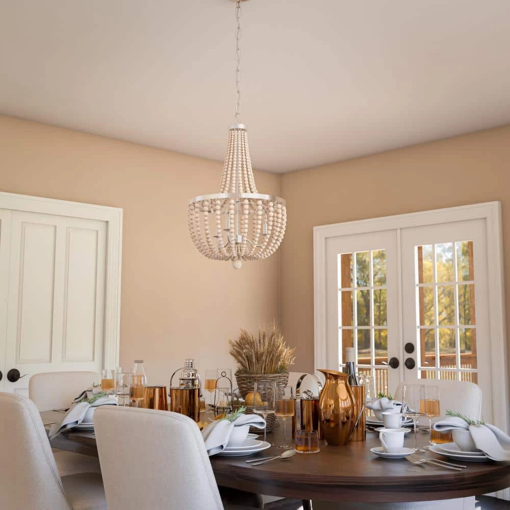 Dumas 3-Light Steel Chandelier with Wood Shade by Kenroy Home 5 Dumas 3-Light Steel Chandelier with Wood Shade by Kenroy Home - Image 3