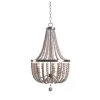 Dumas 3-Light Steel Chandelier with Wood Shade by Kenroy Home 1 Dumas 3-Light Steel Chandelier with Wood Shade by Kenroy Home -Kenroy Home Sales brushed steel finish kenroy home chandeliers 93131bs 64 1000