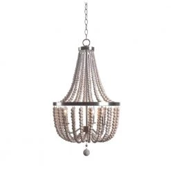 Dumas 3-Light Steel Chandelier with Wood Shade by Kenroy Home