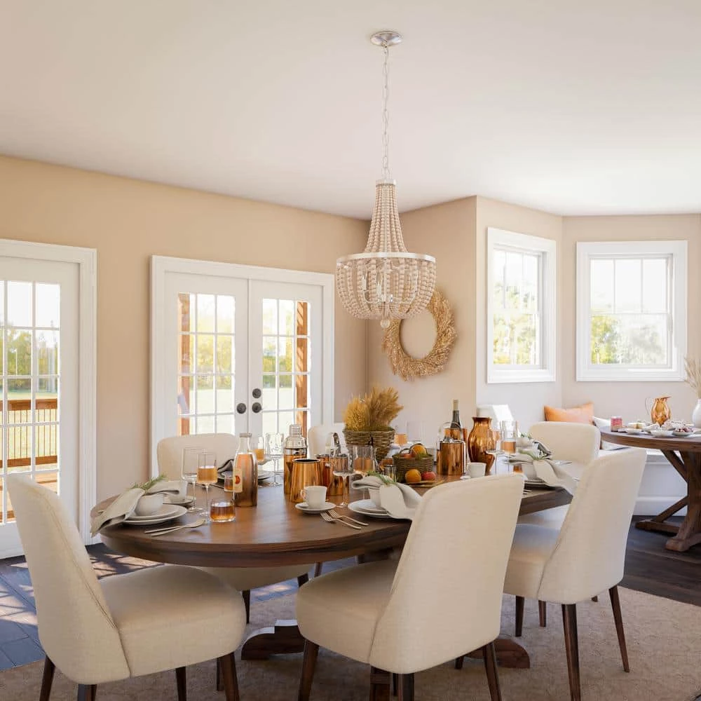 Dumas 3-Light Steel Chandelier with Wood Shade by Kenroy Home 4 Dumas 3-Light Steel Chandelier with Wood Shade by Kenroy Home - Image 2