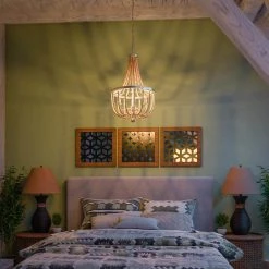 Regas 3-Light Wood Chandelier by Kenroy Home 12 Regas 3-Light Wood Chandelier by Kenroy Home -Kenroy Home Sales brushed steel finish kenroy home chandeliers 93133bs 44 1000