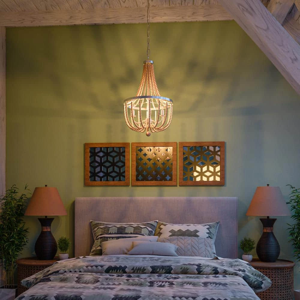 Regas 3-Light Wood Chandelier by Kenroy Home 7 Regas 3-Light Wood Chandelier by Kenroy Home - Image 5