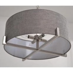 Wiley 4-Light Brushed Steel Pendant by Kenroy Home -Kenroy Home Sales brushed steel finish kenroy home chandeliers 93325bs 44 1000