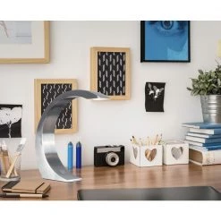 13 in. Brushed Steel Desk Lamp by Kenroy Home -Kenroy Home Sales brushed steel finish kenroy home desk lamps 32037bs 31 1000