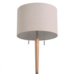 Sonata 58 in. Brushed Steel Floor Lamp with Cream Drum Shade by Kenroy Home -Kenroy Home Sales brushed steel finish kenroy home floor lamps 33063bs 1f 1000