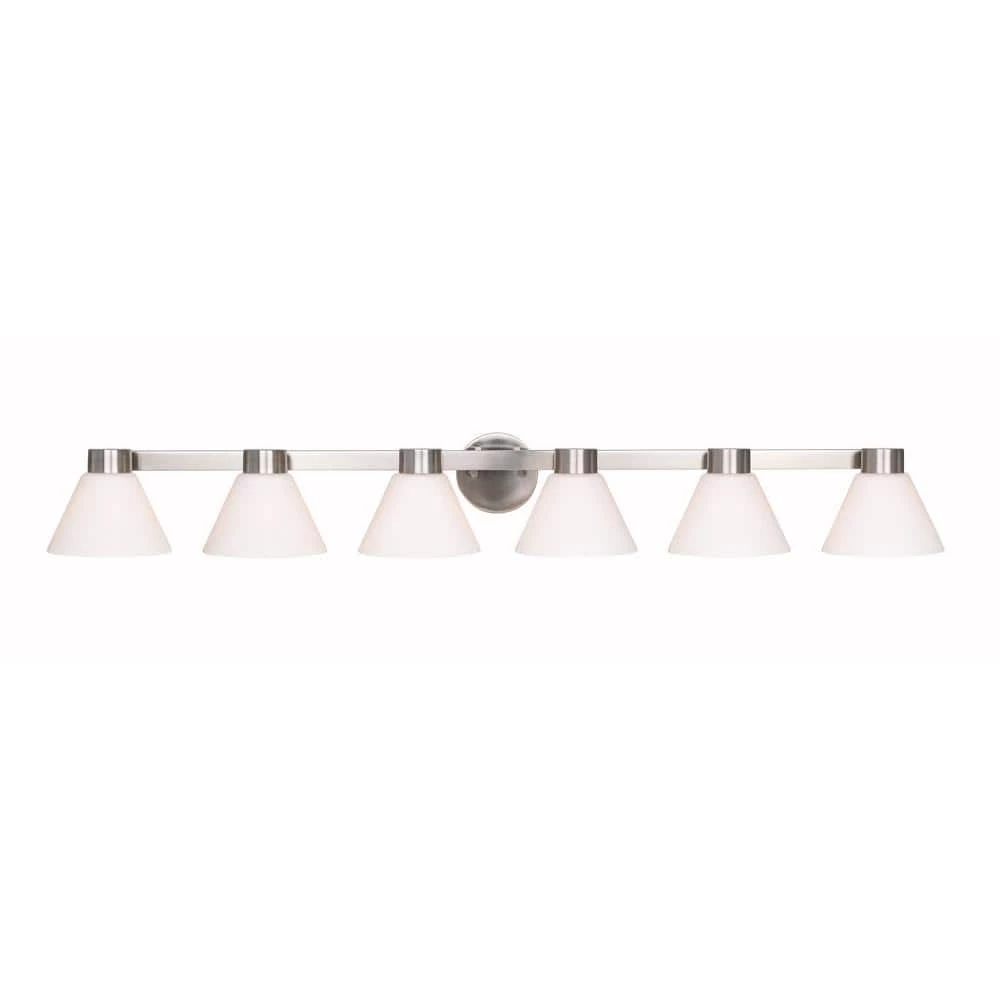 Maxwell 6-Light Brushed Steel Wall Vanity Light by Kenroy Home 6 Maxwell 6-Light Brushed Steel Wall Vanity Light by Kenroy Home - Image 4