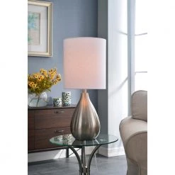 Droplet 29 in. Brushed Steel Table Lamp by Kenroy Home -Kenroy Home Sales brushed steel kenroy home table lamps 32156bs 31 1000