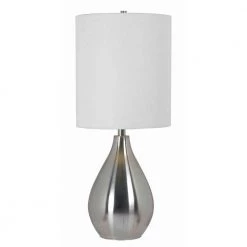 Droplet 29 in. Brushed Steel Table Lamp by Kenroy Home