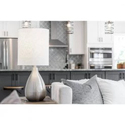 Droplet 29 in. Brushed Steel Table Lamp by Kenroy Home -Kenroy Home Sales brushed steel kenroy home table lamps 32156bs 76 1000