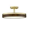 Kevan 13.76 in. Champagne Gold and Wood Frame LED Integrated Semi-Flush Mount with Shade by OVE Decors -Kenroy Home Sales champagne gold ove decors flush mount lights 15lch keva14 lg 64 1000