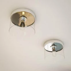 Capri 1 Light Chrome Flush Mount by Kenroy Home -Kenroy Home Sales chrome finish kenroy home flush mount lights 91837clr 44 1000