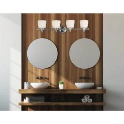 Riley 4-Light Chrome Wall Vanity by Kenroy Home -Kenroy Home Sales chrome finish kenroy home vanity lighting 91704ch 31 1000