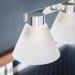 Maxwell 52 in. 6-Light Chrome Vanity Light with White Glass Shades by Kenroy Home -Kenroy Home Sales chrome kenroy home vanity lighting 91796ch 1f 1000