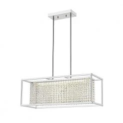 Integrated LED Milo Chrome Chandelier with Crystal Shades by OVE Decors -Kenroy Home Sales chrome ove decors chandeliers 15lch milo28 lc 1f 1000