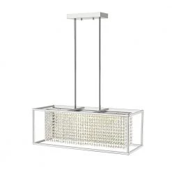 Integrated LED Milo Chrome Chandelier with Crystal Shades by OVE Decors -Kenroy Home Sales chrome ove decors chandeliers 15lch milo28 lc 4f 1000