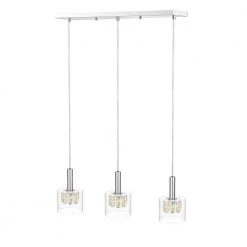 Aster Integrated LED Chrome Pendant with Crystal and Clear Glass Shade by OVE Decors -Kenroy Home Sales chrome ove decors chandeliers 15lpe aste27 lc 1f 1000