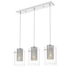 Elestren II 3-Light 30 in. Chrome Ceiling Pendant Light and Clear Glass finish by OVE Decors -Kenroy Home Sales chrome ove decors chandeliers 15lpe ele230 lc 1f 1000
