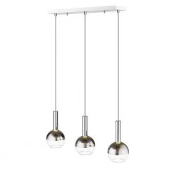 Kim 25 in. 3-Light Integrated LED Chrome and Clear Glass Ceiling Pendant Light by OVE Decors -Kenroy Home Sales chrome ove decors chandeliers 15lpe kim025 lc 1f 1000