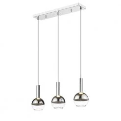 Kim 25 in. 3-Light Integrated LED Chrome and Clear Glass Ceiling Pendant Light by OVE Decors -Kenroy Home Sales chrome ove decors chandeliers 15lpe kim025 lc 44 1000