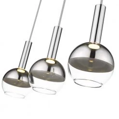 Kim 25 in. 3-Light Integrated LED Chrome and Clear Glass Ceiling Pendant Light by OVE Decors -Kenroy Home Sales chrome ove decors chandeliers 15lpe kim025 lc 76 1000