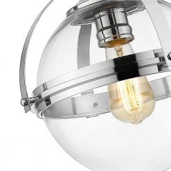 Lola I 1-Light Plated Chrome Pendant by OVE Decors -Kenroy Home Sales chrome ove decors chandeliers 15lpe lol113 ch 1f 1000